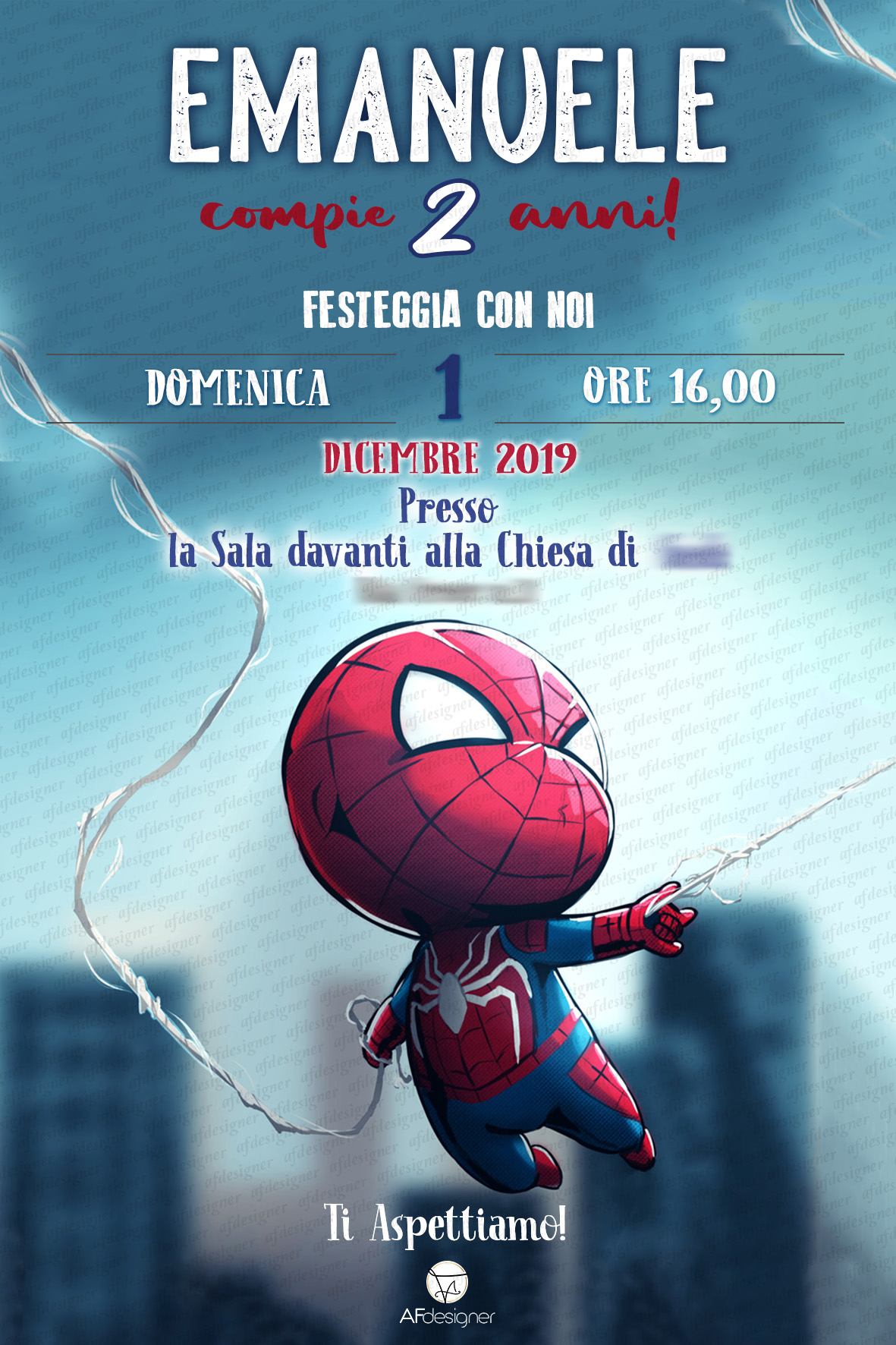 Invito di compleanno di Spiderman con foto / Invito di Spiderman